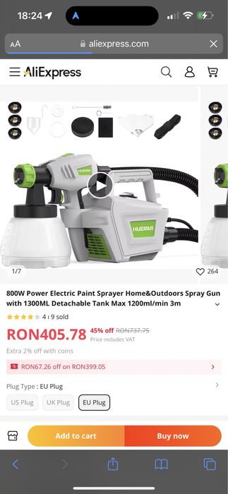 pulverizator electric de vopsea 800 w