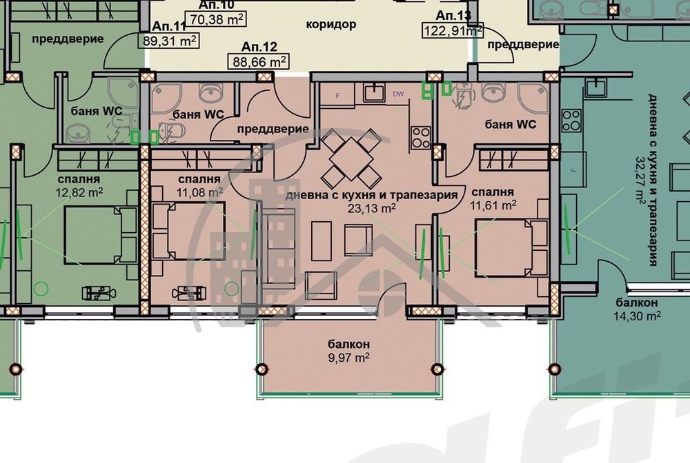 Тристаен комфортен апартамент в Бяла, АКТ14, Морска гледка
