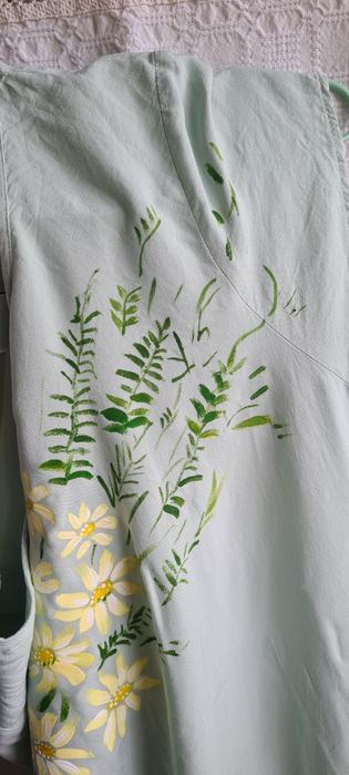 Bluza unicat cu pictura florala,culori textile