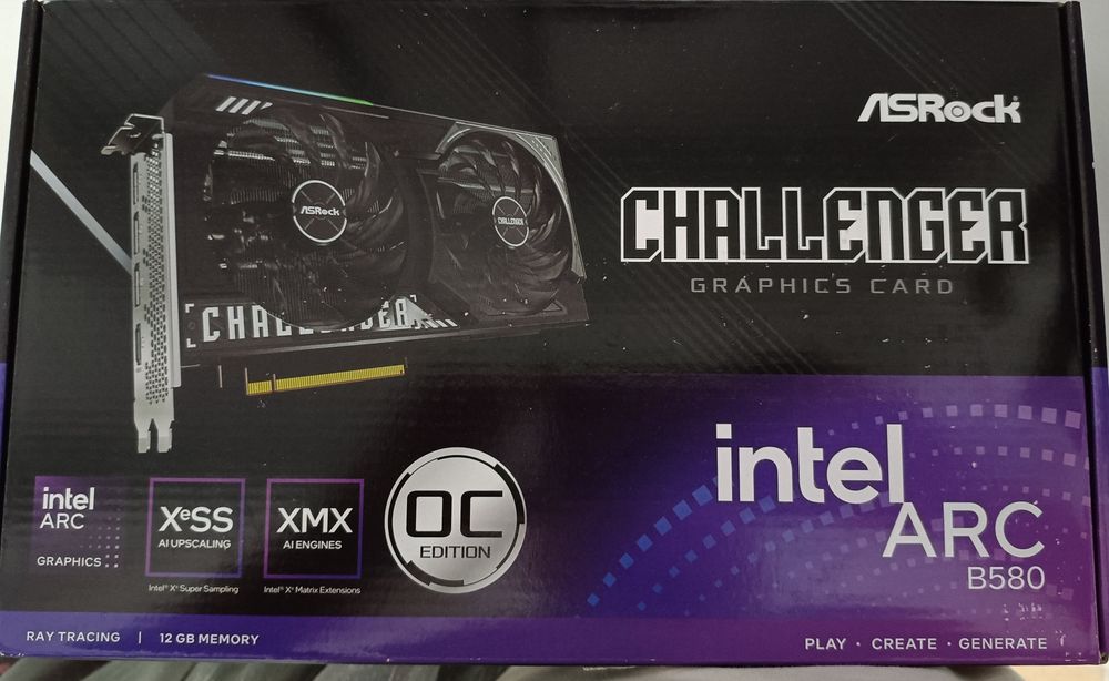 Видеокарта 12gb Intel arc b580 asrock challenger