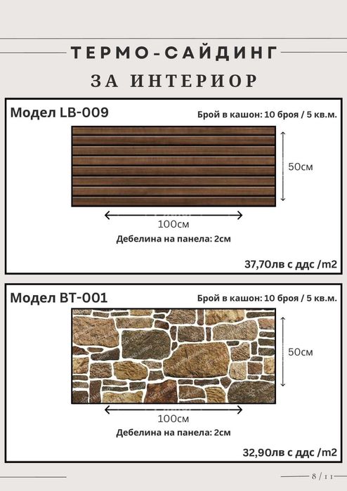 Термосайдинг. Декоративни стенни панели. 3D стенни панели.