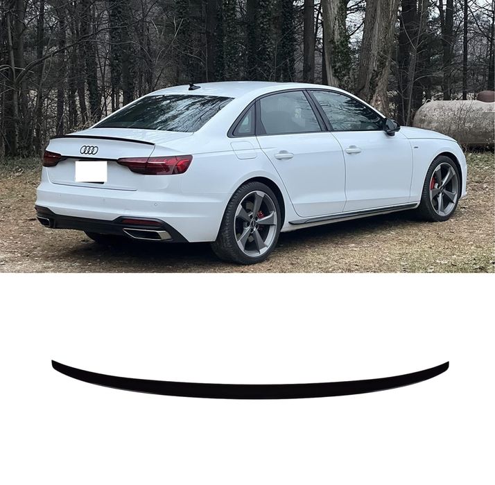 Спойлер лип за багажника – Audi A4 B9 (2019+), черен гланц, Ауди