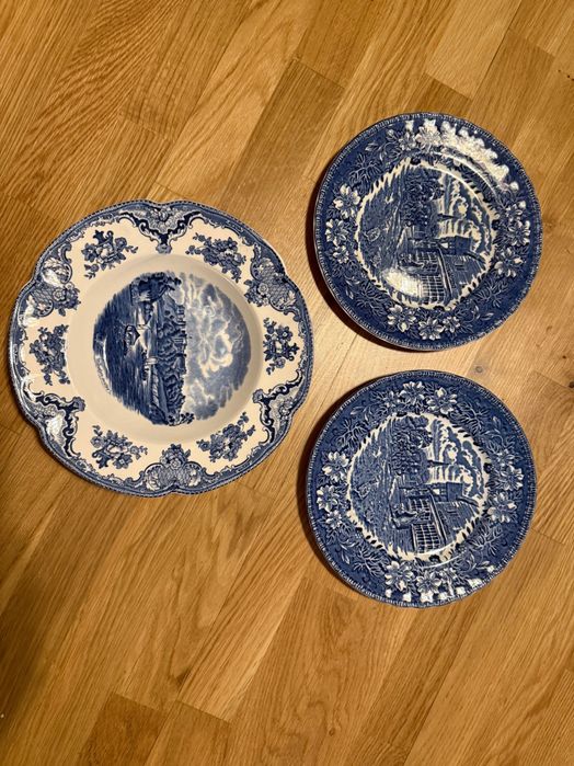 Colecție farfurii englezești din porțelan fin