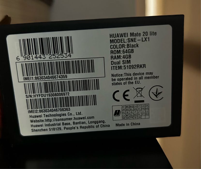 Telefon smart Huawei lite 20 mate