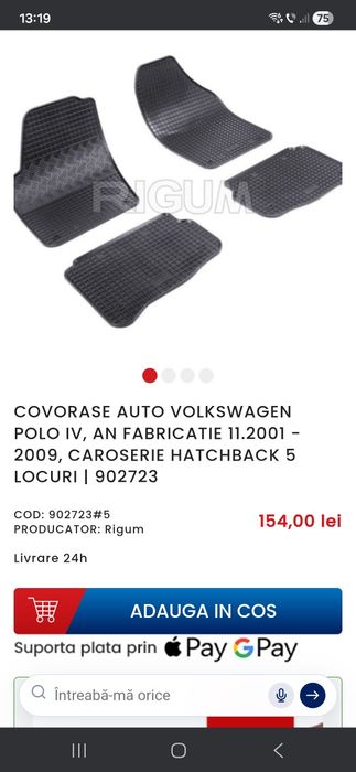 Covorase auto Volkswagen Polo IV (9n, 9n3), an fabricatie 2001 - 20