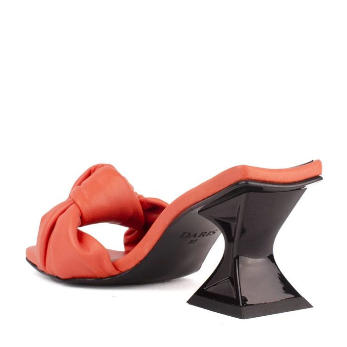 Дамски чехли, оранжеви, 39 р-р, естествена кожа, Daris