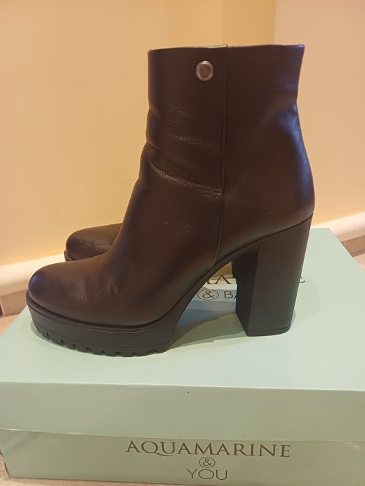 Дамски боти дебел ток aquanarine 37 номер