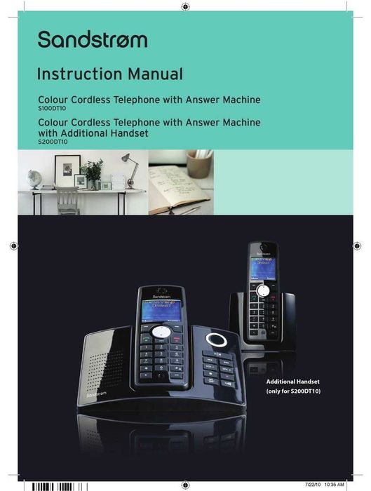 Безжичен стационарен телефон със секретар Sandstrom Twin