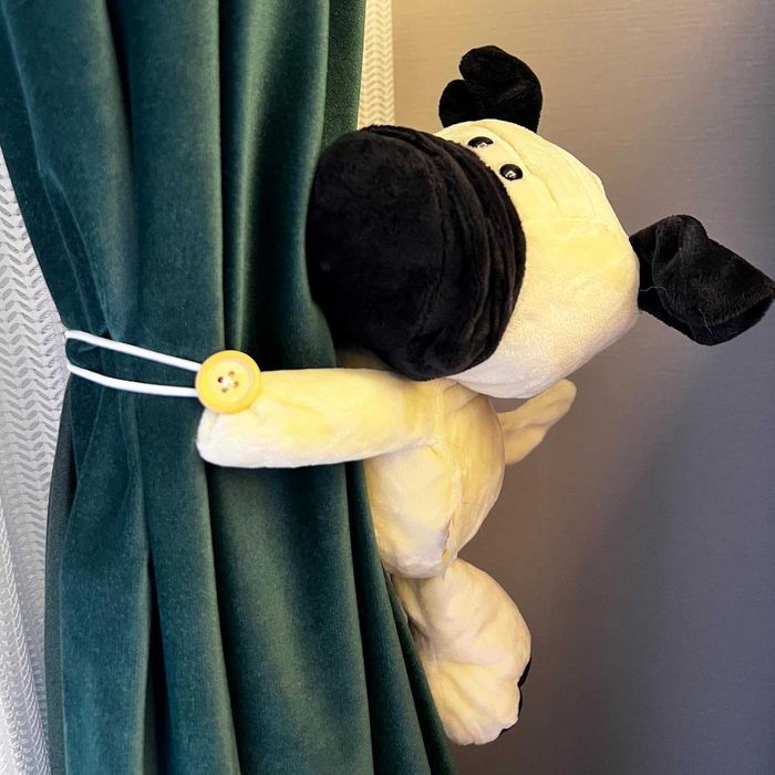 Декоративни държачи за пердета куче 2 броя бели