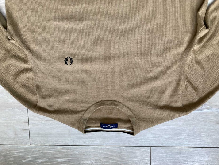 Fred Perry мъжки кафяв пуловер вълна и памук размер XXL