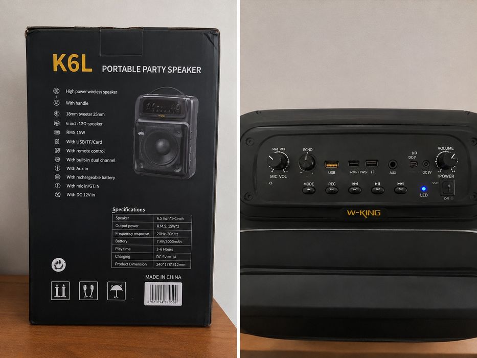 W-KING K6L Bluetooth колонка – мощна, преносима