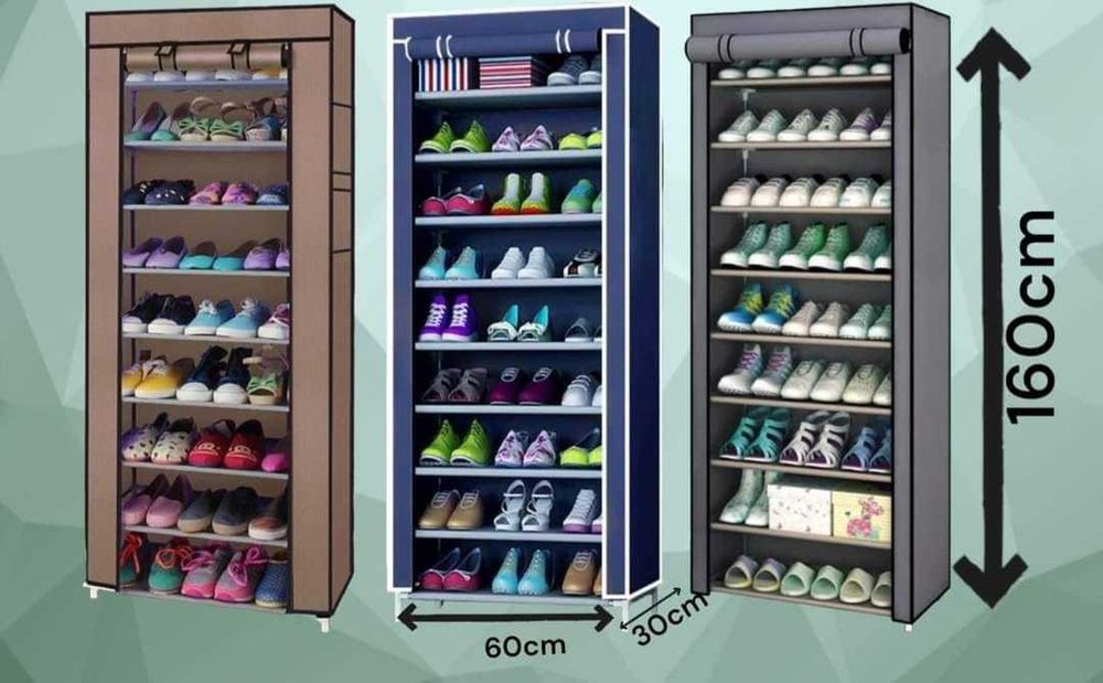 Голям Стелаж за обувки на 5/7/9 реда, Водоустойчив, max 160x60x30см