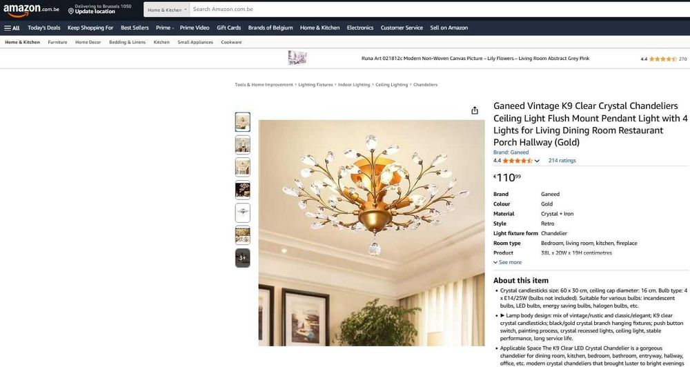 Candelabru modern, Ganeed, lustra cristale, K9