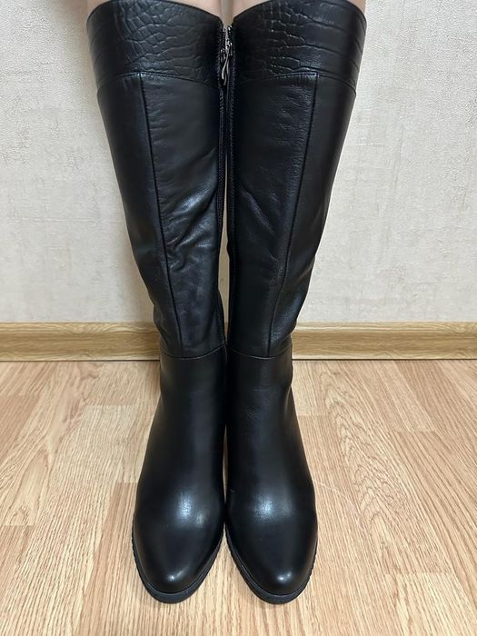 Кожаные сапожки демисезонные