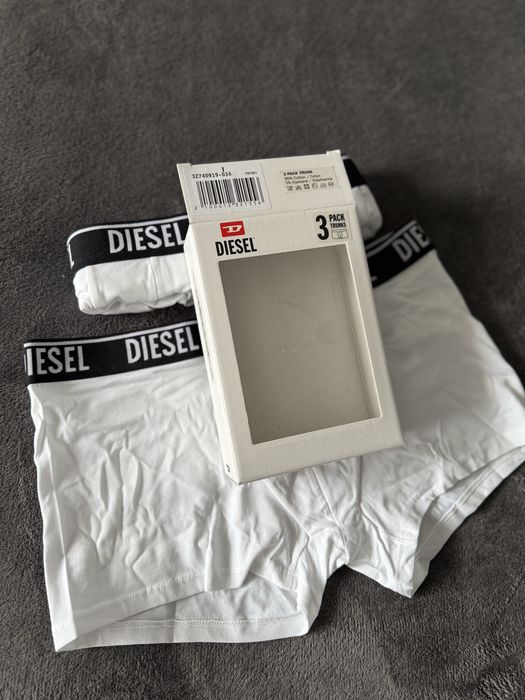 Diesel set 3 boxeri albi cu banda neagra marimea M noi originali