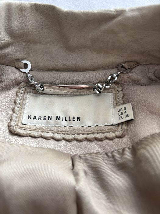 Karen Millen бежово яке от естествена кожа