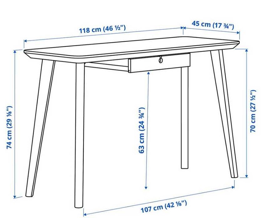 Стол ИКЕА Lisabo 118Х45 см