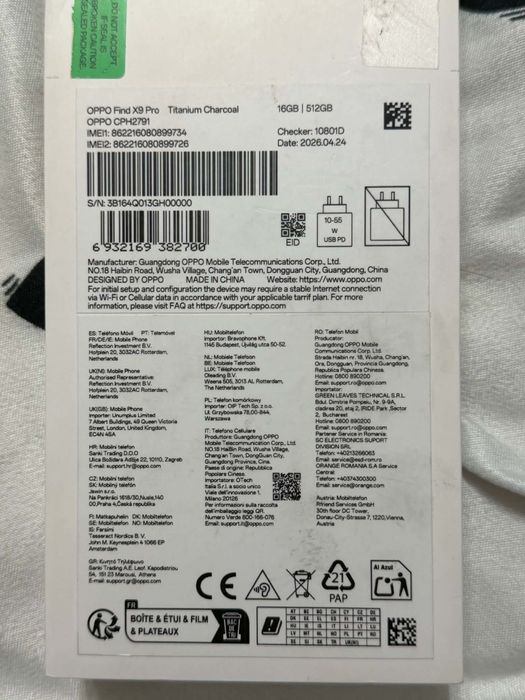 OPPO Find X9 Pro Titanium Charcoal 512 Gb folosit câteva zile