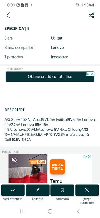 Incărcătoare laptop