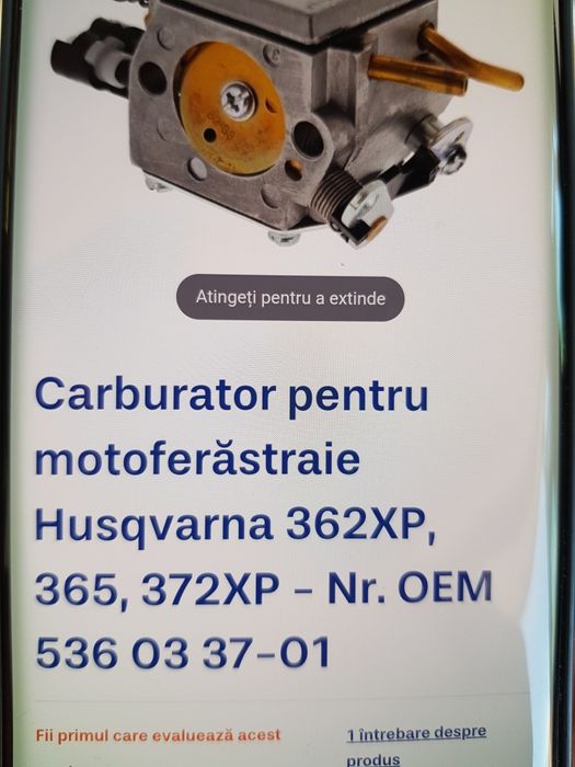 Vand carburator drujbă
