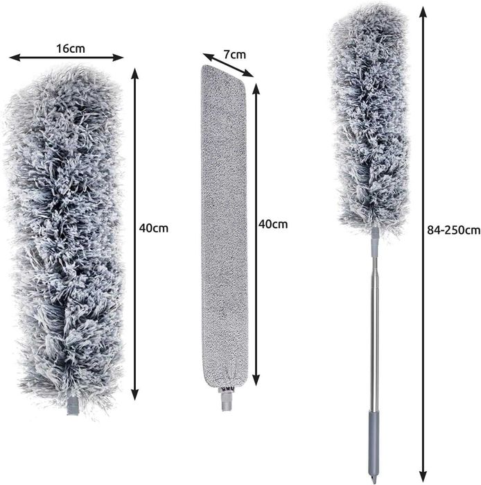 Perie telescopica praf cu 2 capete interschimbabile extensibila 250 cm