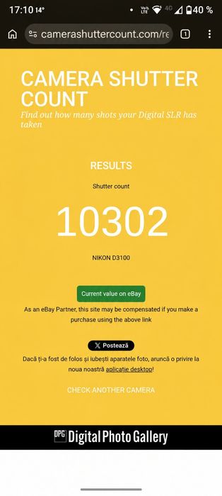 Nikon D3100 Body – Doar 10.300 cadre! Stare excelentă / Ca nou