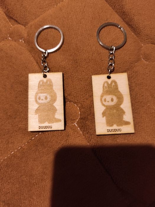 Дървен Ключодържател Лабубу DUODUO