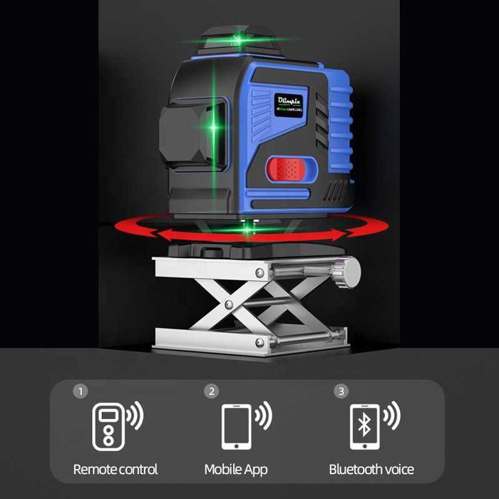 Nivela laser OLIMPIA 4D, 16 linii, laser verde, 2 baterii