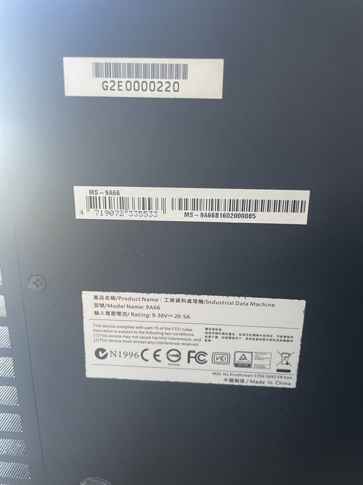 PC industrial MSI MS-9A66 Fanless – Industrial Data Machine – 9-36V