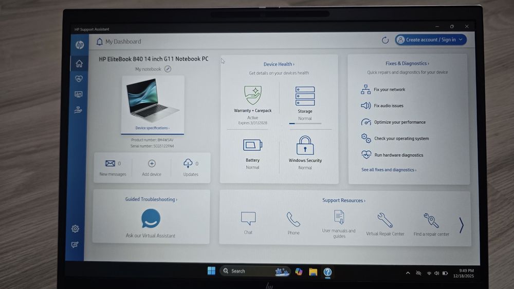 Laptop HpEliteBook 840G11, Ultra5, 14.1 Fhd+, 16Gb ddr5, 246 gb ssd