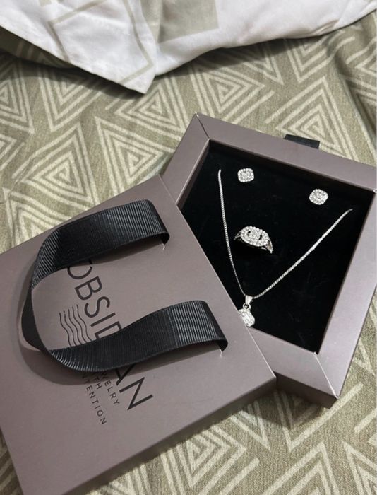 set bijuterii Obsidian