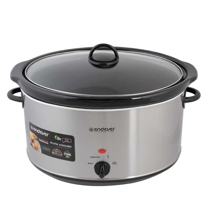 Медленноварка ENDEVER Vita-113, керамика, нержавеющая сталь