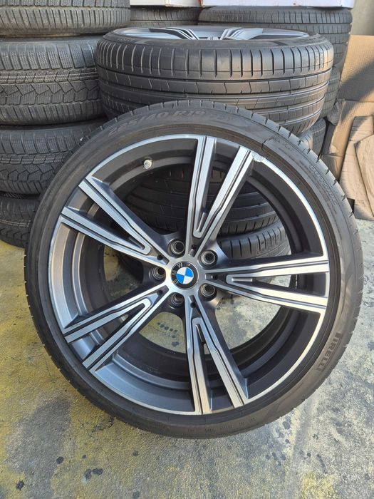ROTI Jante + Anvelope VARA 225/40/19 - 255/35/19 5x112 OEM BMW Seria 3 G20 G21 Seria 4 Individual + Anvelope Pirelli 2025 RUN-FLAt