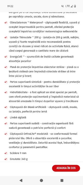 Ghete Salomon OUTblast nr.40, 25cm