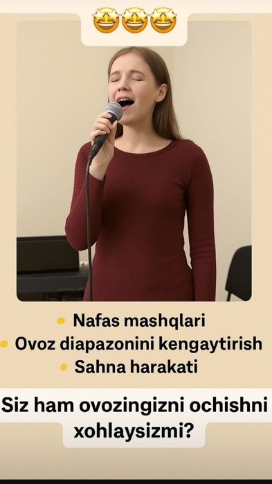 Individual vokal darsi, hamma yoshdagilar uchun sifatli va qulay narxd