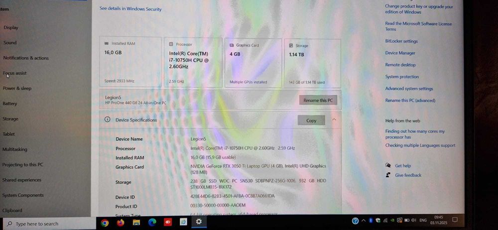 Laptop  GAMING Lenovo Legion