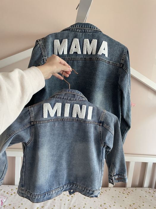 Комплект дънкови якета за майка и дъщеря - мама М и дъщеря 4-5