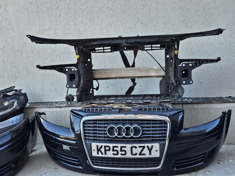Bot Parte Fata Audi A3 8P Nonfacelift Bara Grila Fagure Far Tragar Capota Negru LC9X Argintiu Grup Radiatoare Intercooler Radiator Apa antigel ac