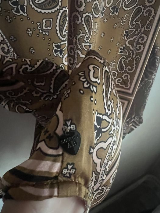 Maison scotch риза в кафяво и розово