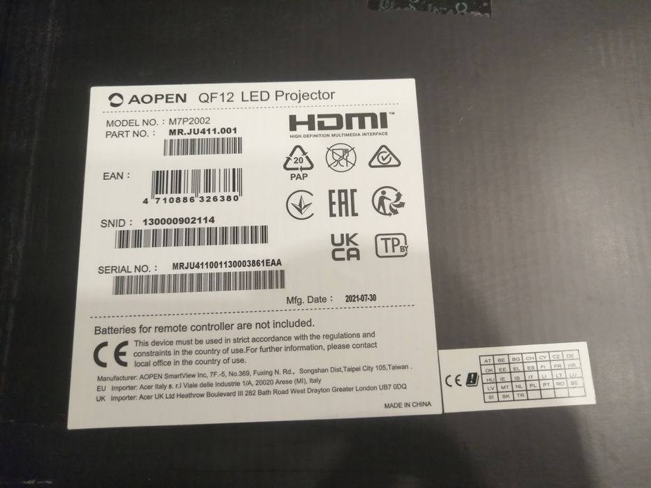 AOPEN QF12 нов мини проектор за домашно кино