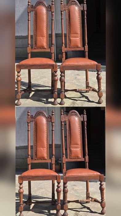 Два комплекта 4 бр  старинни рицарски столове