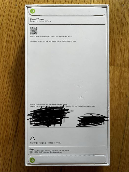 Iphone 17 pro max 256 gb e-sim