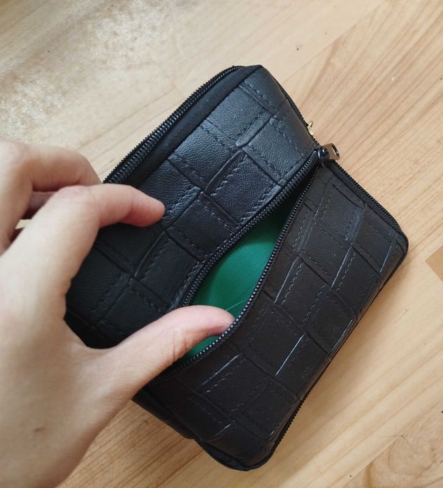 Барсетка черная, кожзам