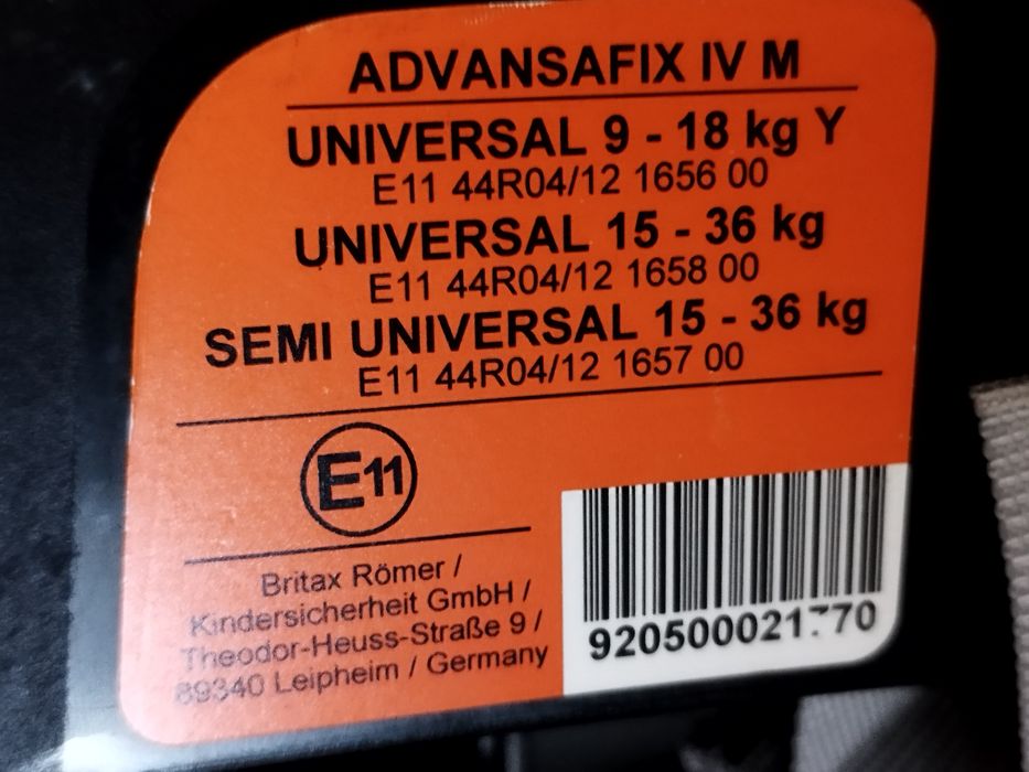 Столче за кола Britax Romer Advansafix 9-36 кг.
