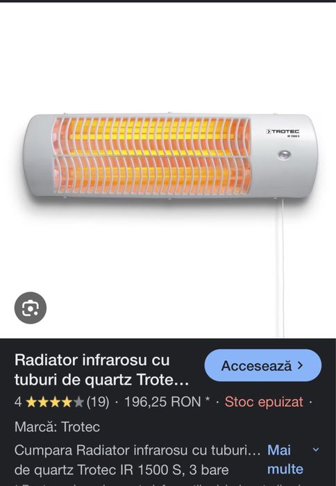 2 buc Radiator infrarosu trotec 3 trepte putere 1500w