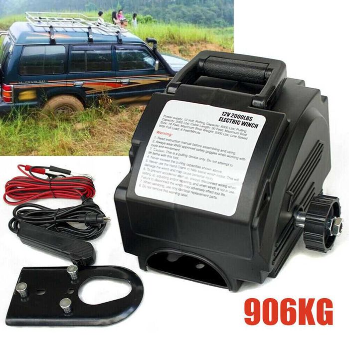 Електрическа лебедка 12v   2000LBS  - 906 кг