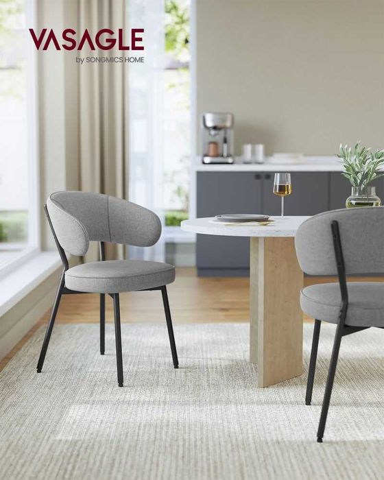 Атрактивен стол в сиво с облегалка