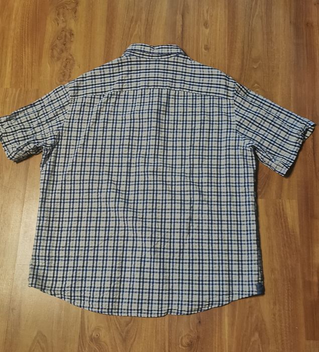 Camasa Mark & Spencer (linia Blue Harbour) , bumbac gofrat (ondulat), purtata de trei - patru ori, maneca scurta, carouri, marimea XL