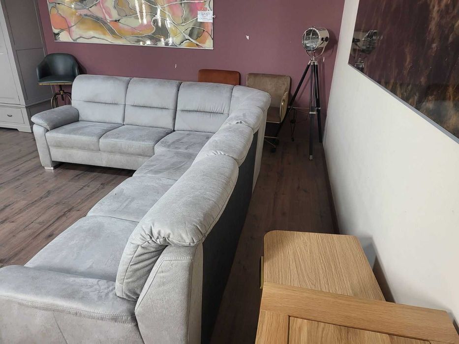 Светло сив ъглов диван от плат PP-HS10002