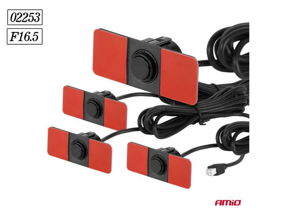 Парктроник AMIO с 4 сензора, черни / Ф16.5 / Парктроници / 02253